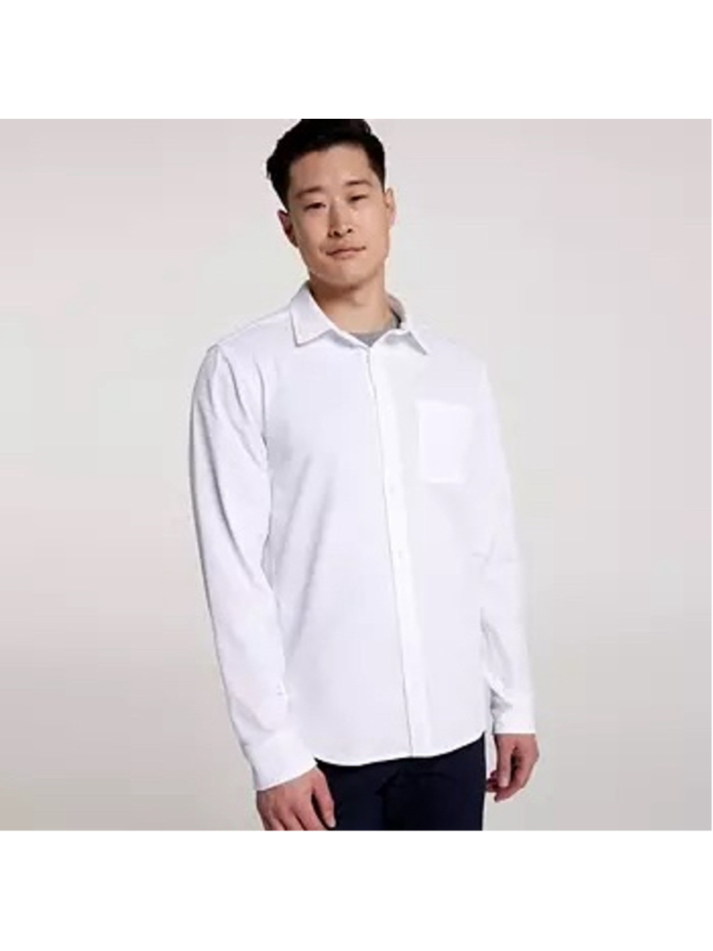 Men's VRST Refined White knit button Down Shirt, Size XL
